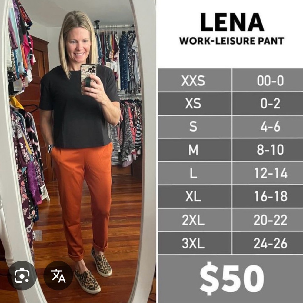 LuLaRoe Lena Red Large pants NWT - Picture 3 of 7